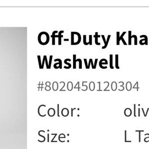 GAP Off Duty Khaki with Washwell Olive Green Size M